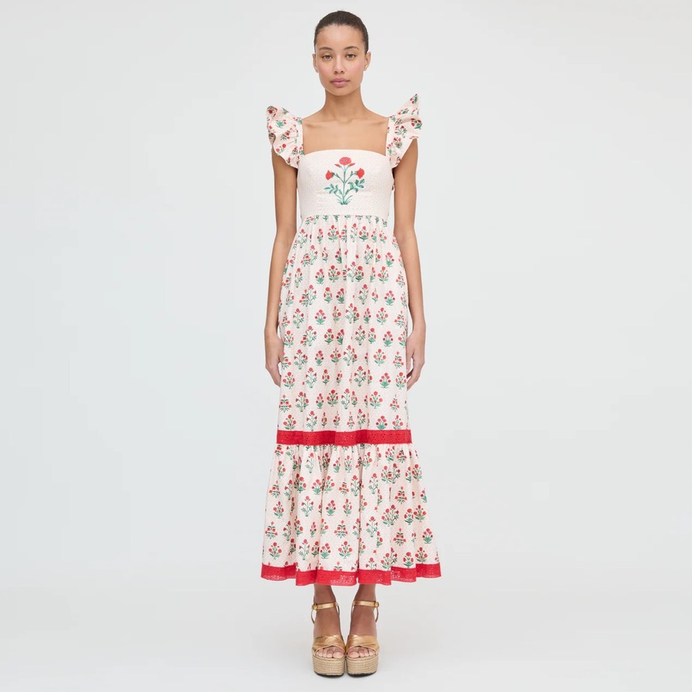 NWT Hill House Pippa Dress in Poppy Block Print